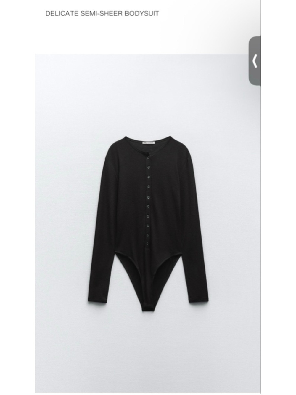 Women's Zara Black Long Sleeve Bodysuit M